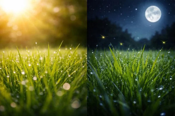 Le gazon pousse la nuit ou le jour