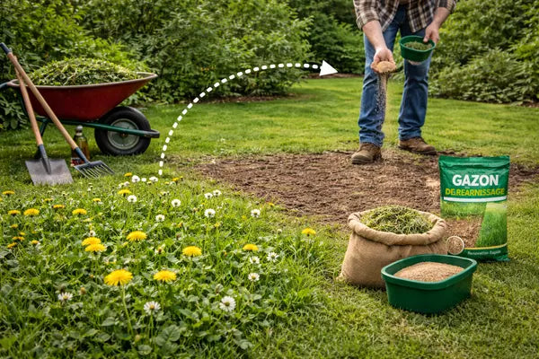 Refaire une pelouse pleine de mauvaises herbes