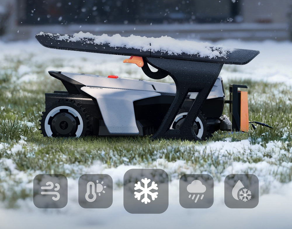 Garage résistant à la neige pour robot tondeuse