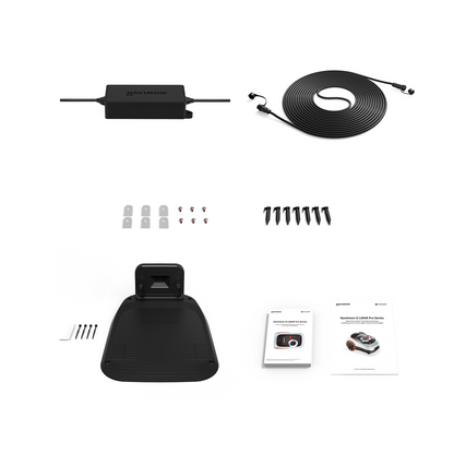 Navimow i Series robot tondeuse avec tous ses accessoires fournis.
