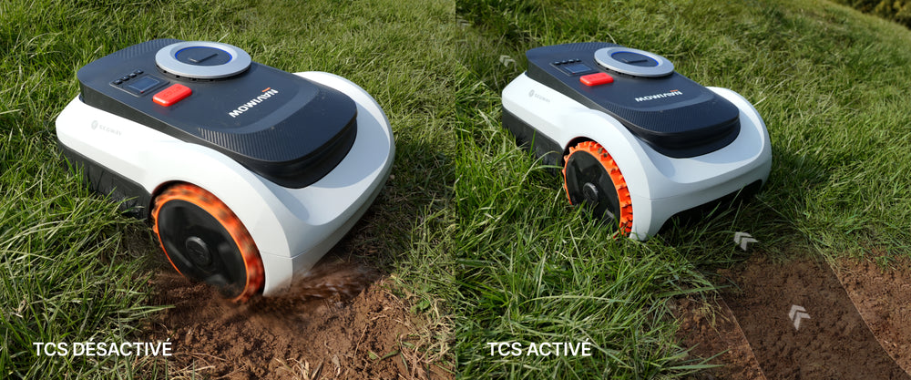 Segway Navimow robot tondeuse avec mode de contrôle de traction.
