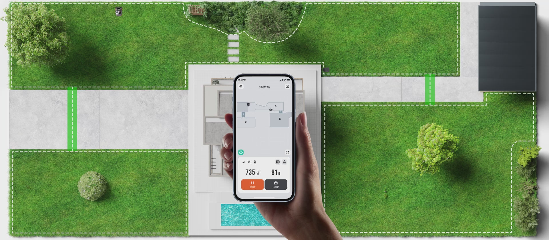 Charger la vidéo: <p>Surveillez l'état de Navimow en temps réel</p>